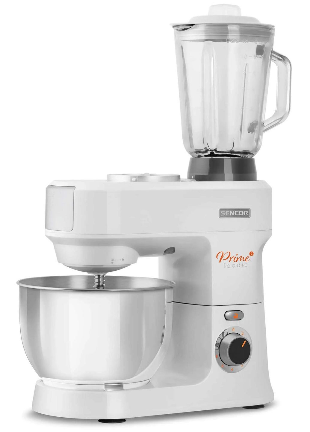 Кухонная машина 1000Вт, чаша-металл, корпус-пластик, насадок-12, белый Sencor (342113953)