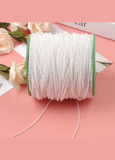 Намистини Перли на нитці, фіксовані, 3 мм, білі No Brand (340485170)