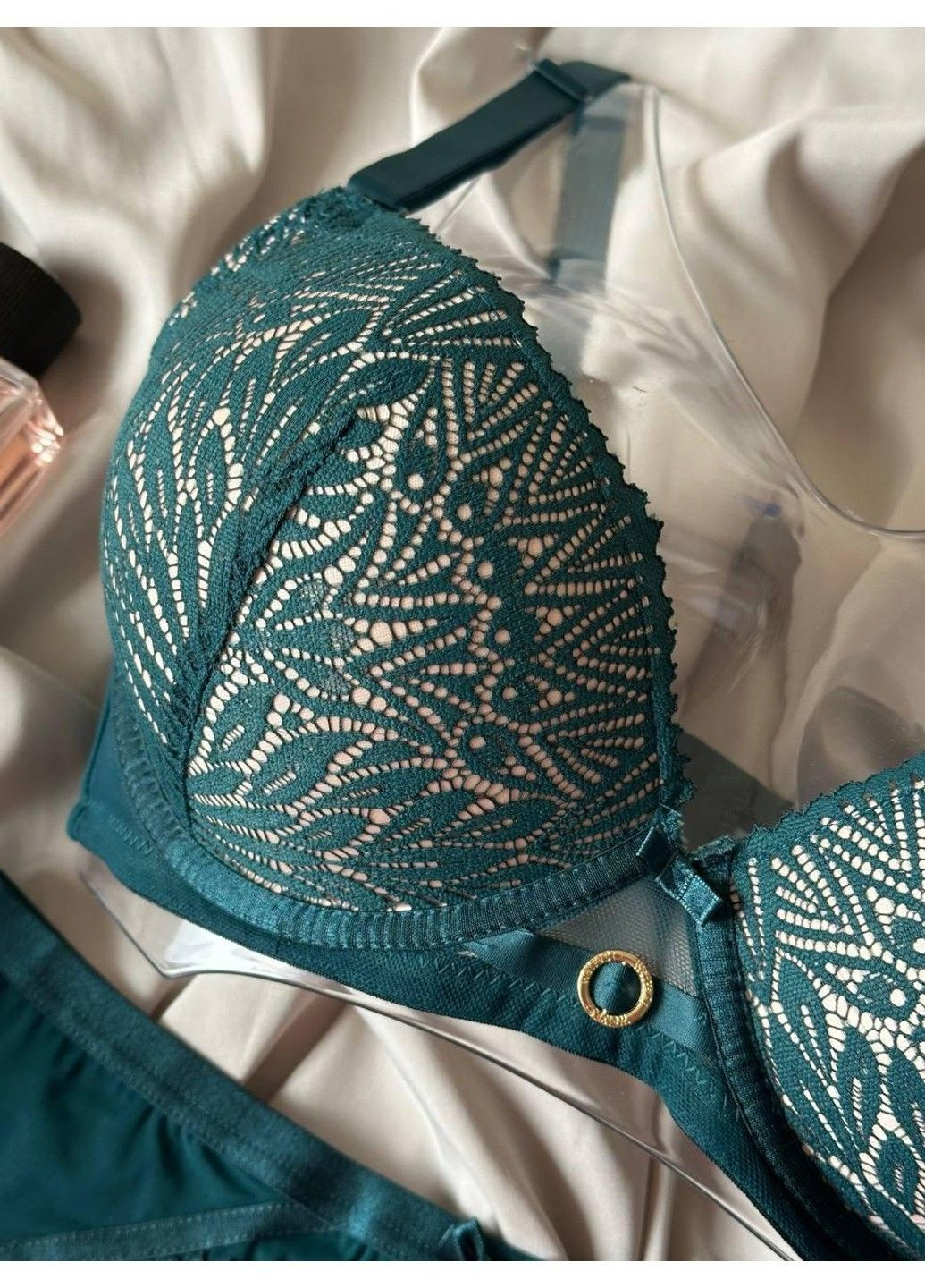 Изумрудный комплект бюстгальтер push-up + трусики слипы 2367d изумрудный Weiyesi