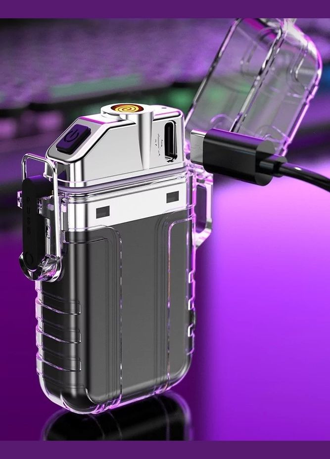 Водонепроницаемая электронная Зажигалка-фонарик SDT-C01-A с быстрой зарядкой Type-C (5024303) Clefers (300694507)