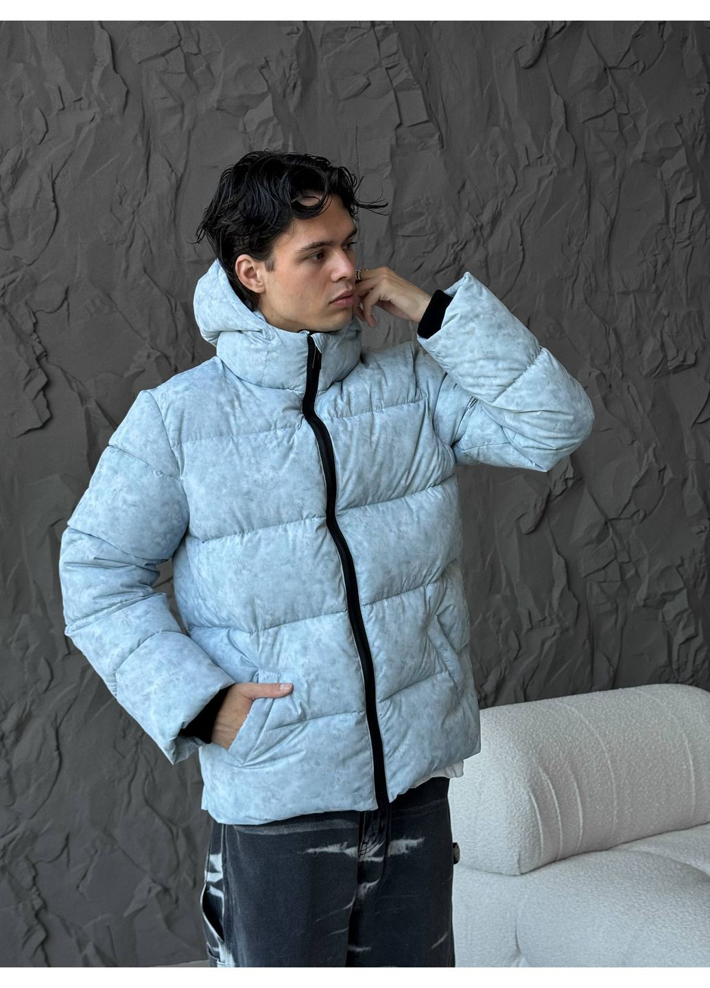 Світло-сірий зимній Пуховик Vakko