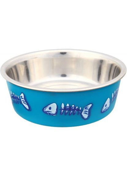 Миска для кошек на резиновой основе, металлическая с пластиковым покрытием, 12 см, 250 мл Trixie (349823015)