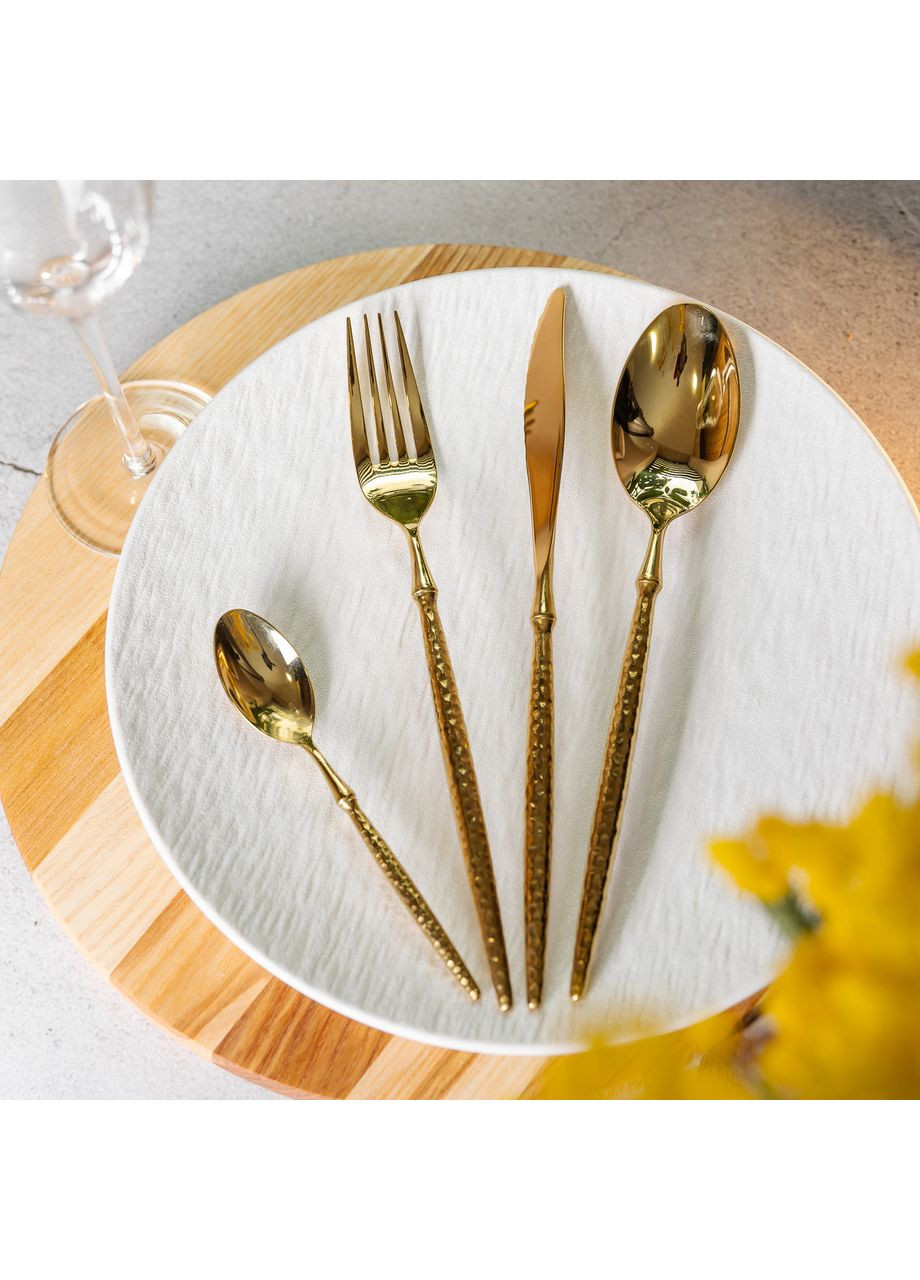 Набор столовых приборов золото на 6 персон 24 предмета ложки, вилки, ножи Золото Jooki (358705735)