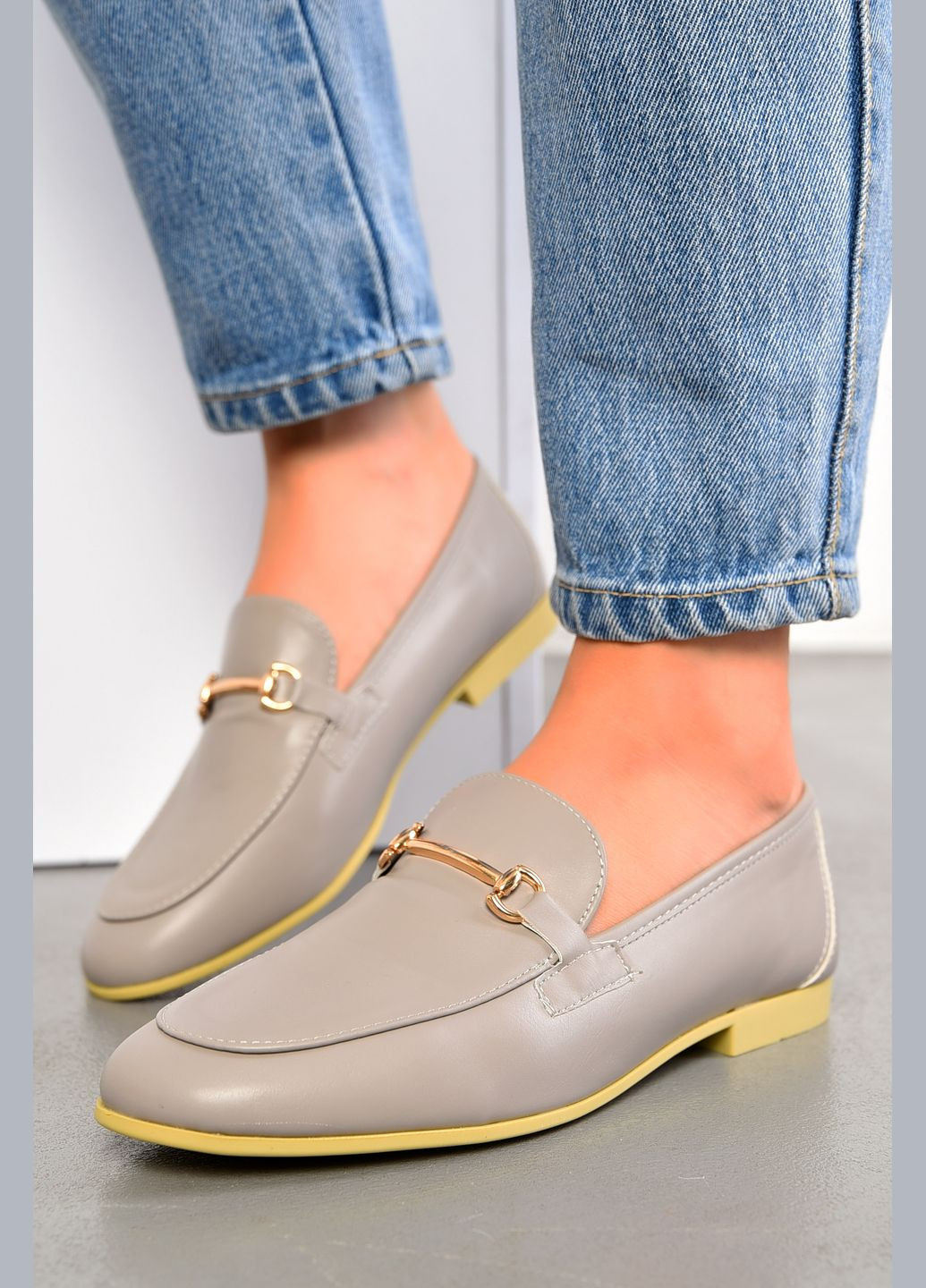 Женские балетки женские серого цвета Let's Shop | серые однотонные без декора искусственная замша (313399593)