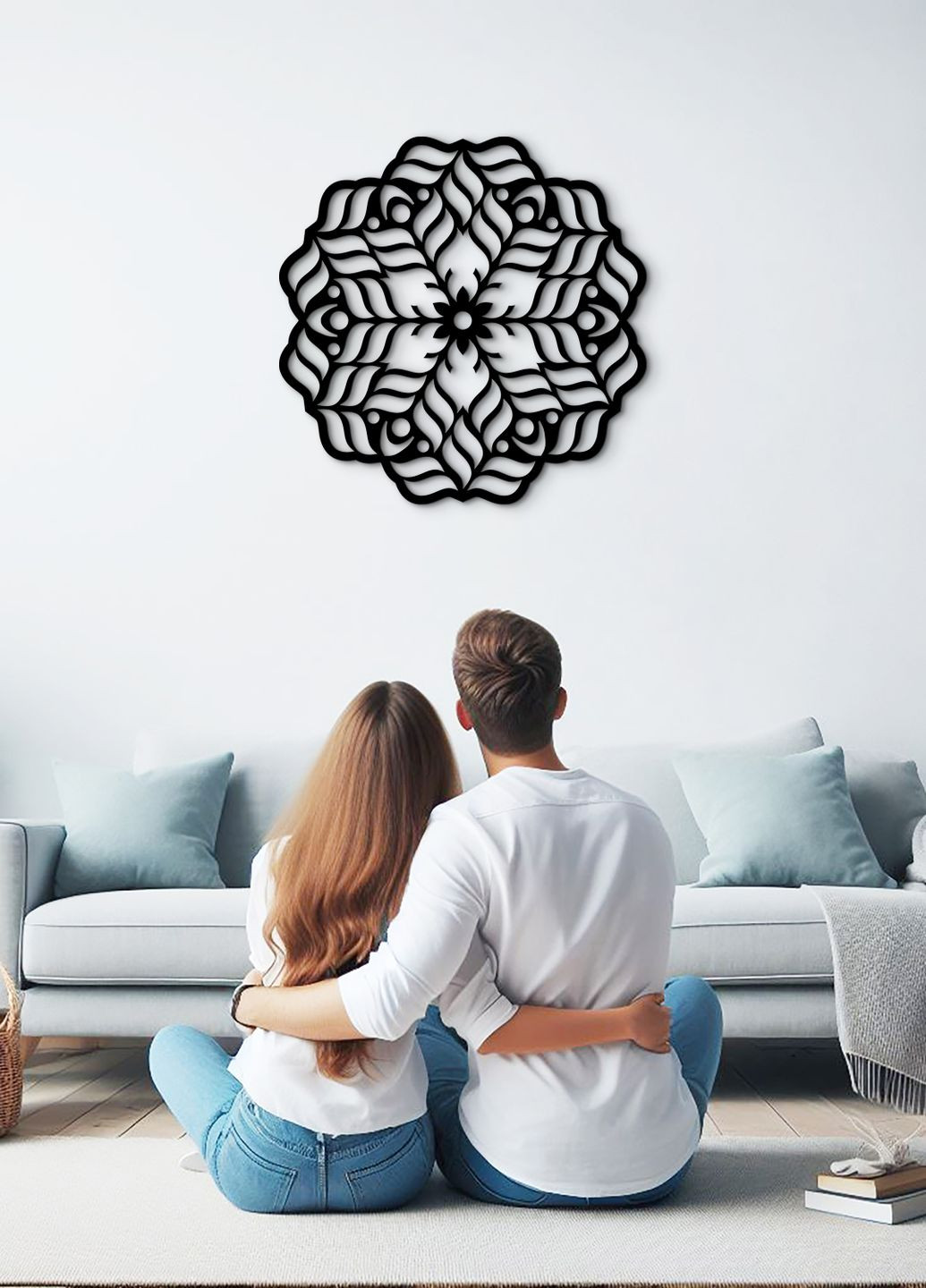 Сучасна картина на стіну, декор в кімнату "Красива мандала", стиль лофт 60х60 см Woodyard (291842822)