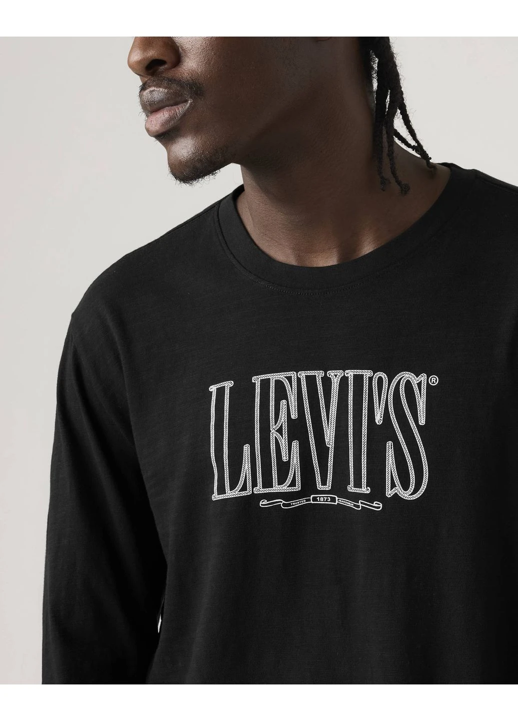 Лонгслів Levi's логотип чорний кежуали бавовна, трикотаж