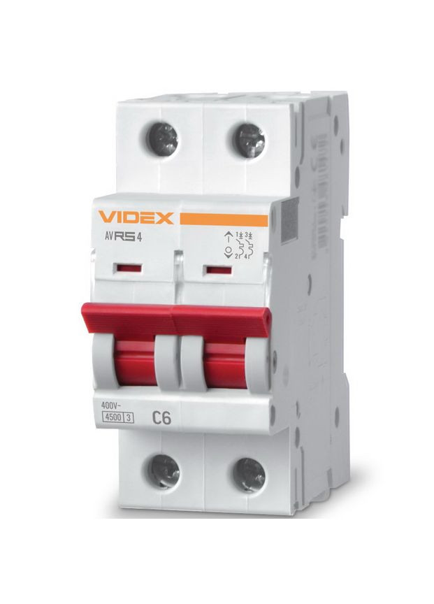 Автоматичний вимикач RS4 2п 6А С 4,5кА RESIST (VF-RS4-AV2C06) Videx (282312997)