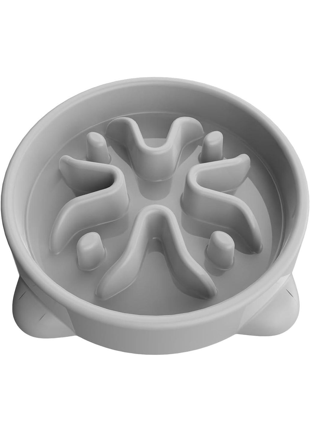 Миска для медленного кормления для маленьких собак и кошек TOKAYIFE S, серая 16.3 см, миска-лабиринт нескользящая No Brand (359380447)