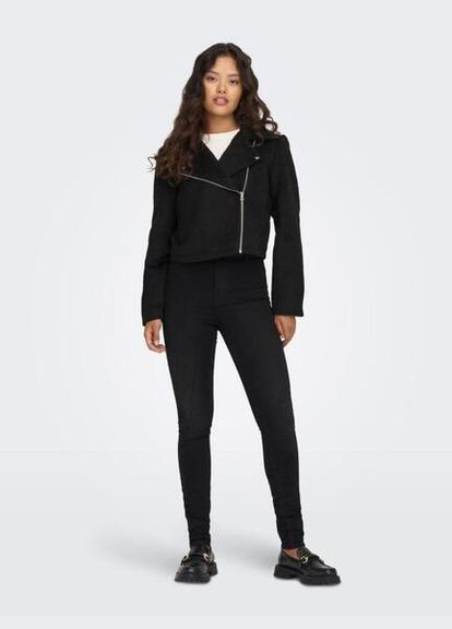 Чорна демісезонна куртка косуха JDY TENNESSEE LEO BIKER