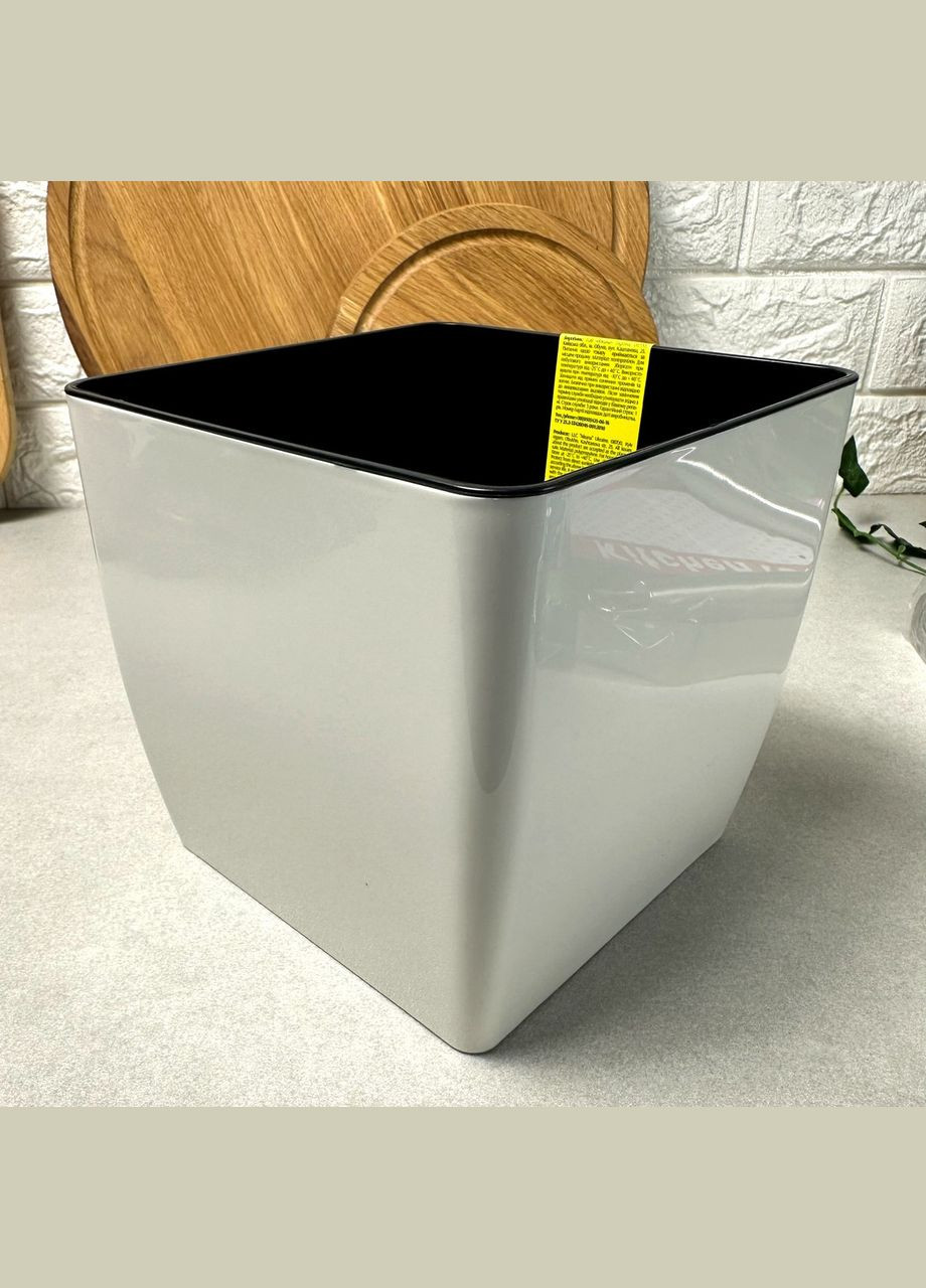 Большой квадратный вазон для комнатного дерева 27*27*26 14л, Квадро какао Алеана (365815047)