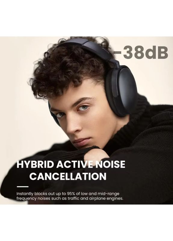 Бездротові навушники SuperEQ A200 ANC Bluetooth 5.4 з активним шумозаглушенням та мікрофоном ENC Oneodio (305844911)