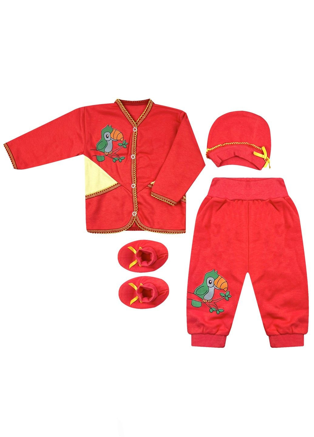 Кораловий демісезонний комплект ясельний інтерлок Жемчужина стилей 3618