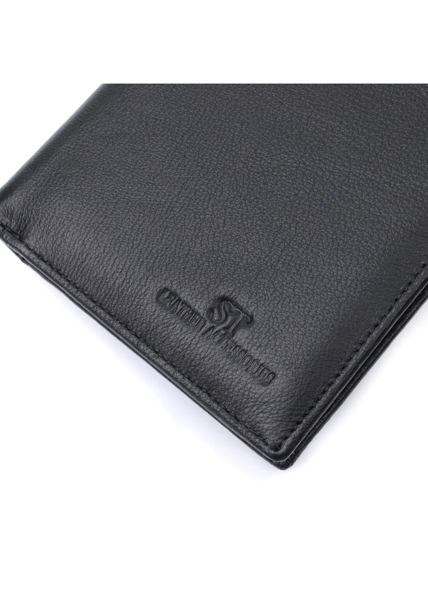 Вертикальное мужское портмоне из натуральной кожи 22733 Черный st leather (331907632)