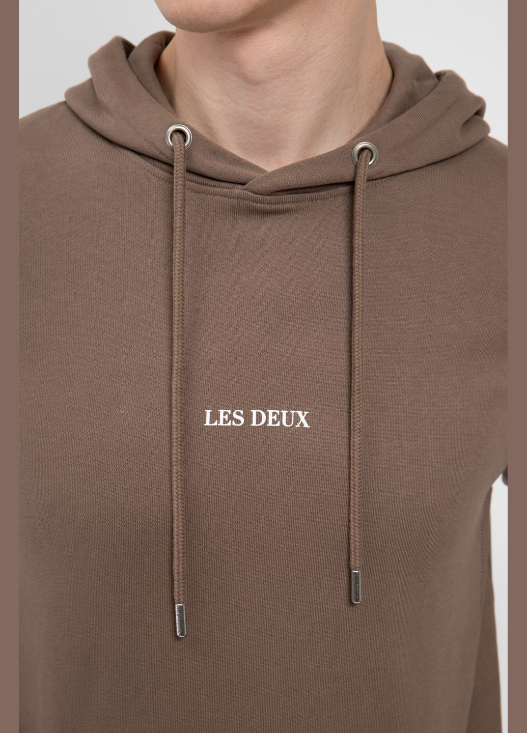 Светло-коричневый хлопковый худи с логотипом Les Deux (291442533)
