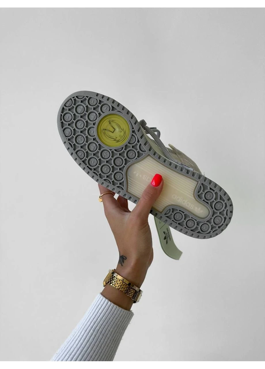 Серые демисезонные кроссовки мужские adidas forum low x bad bunny cloud white адидас форум No Brand