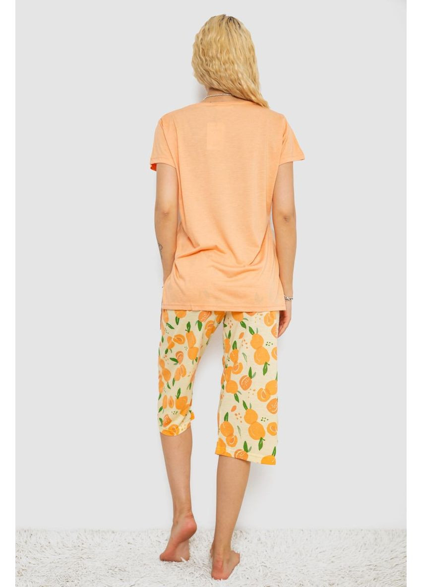Помаранчева всесезон піжама жіноча з принтом,, 243r7141 Ager