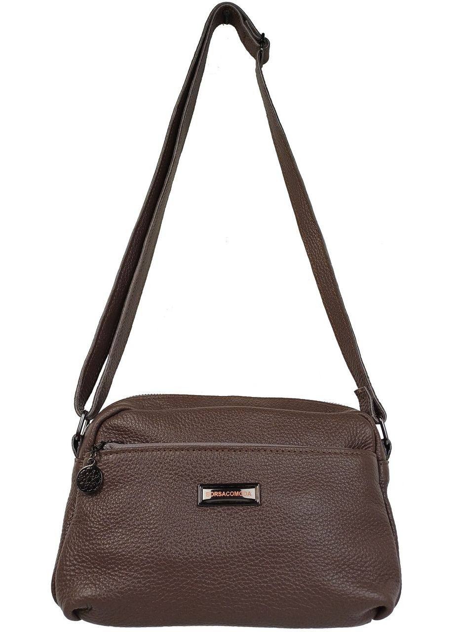 Жіноча шкіряна сумка на плече коричнева Borsacomoda (369157748)