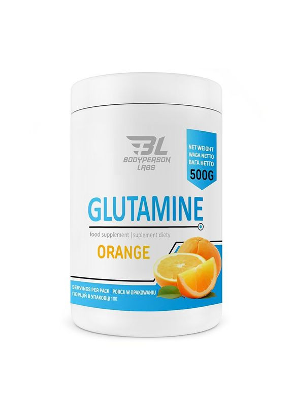 Глютамин для восстановления 500 г апельсиновый порошок вкус 100 порций Bodyperson Labs (367956548)