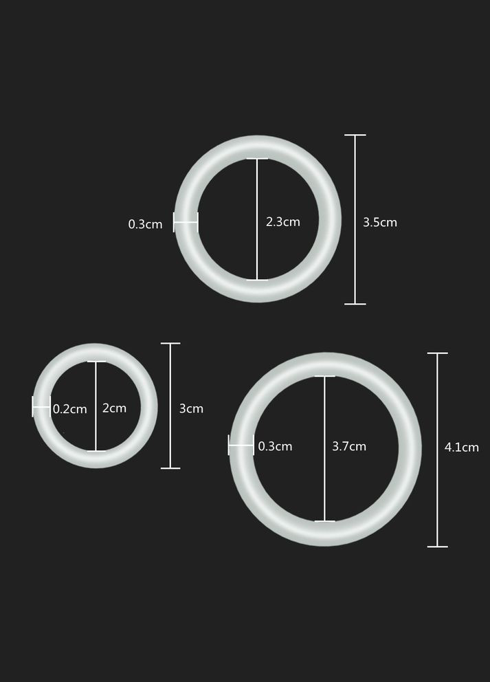 ХІТ НОВИНКА 2024 Набір чоловічих Ерекційних кілець різного діаметру для якісної пролонгації No Brand (304770049)