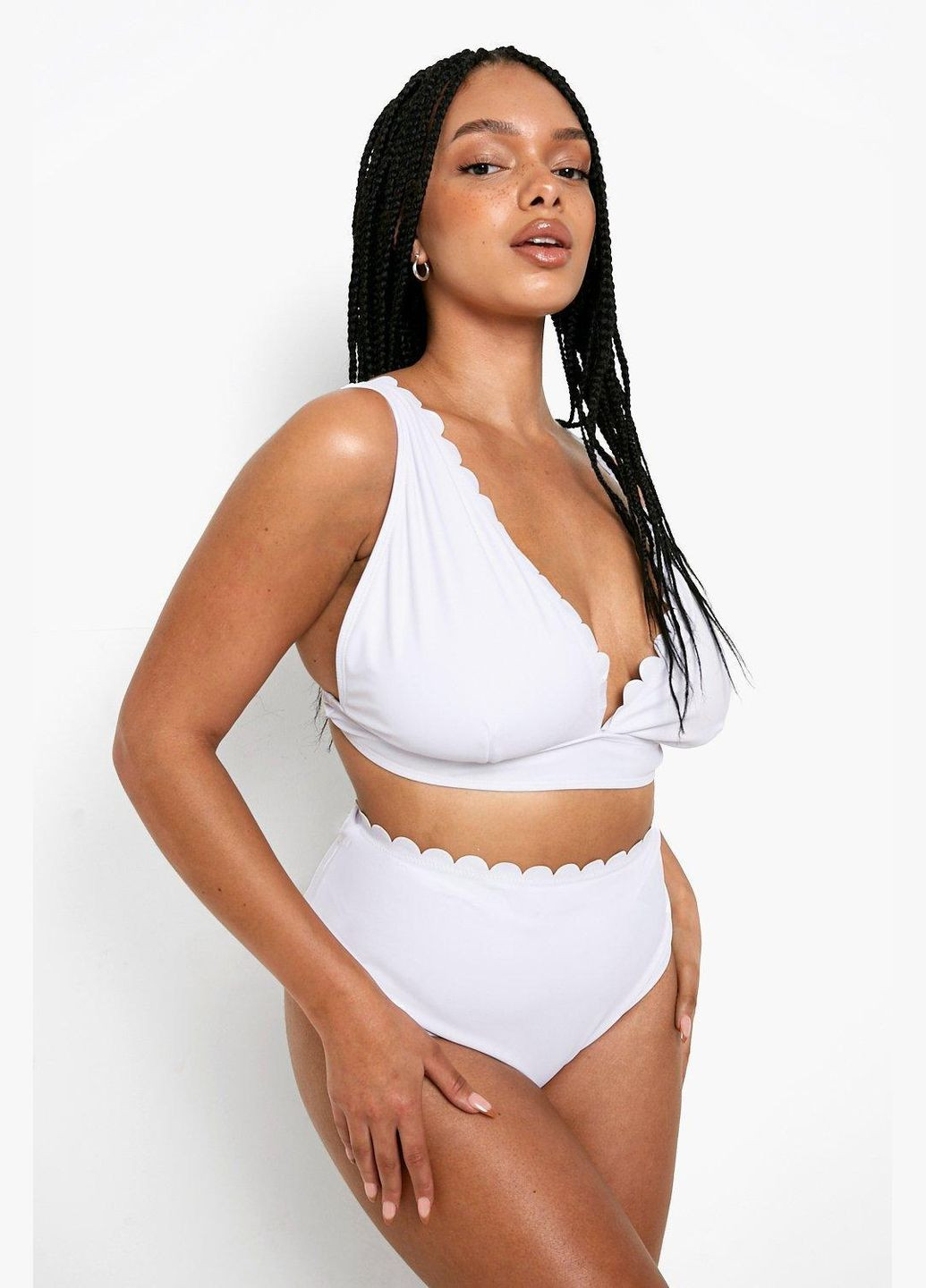Белый летний купальник (лиф и трусики) раздельный Boohoo