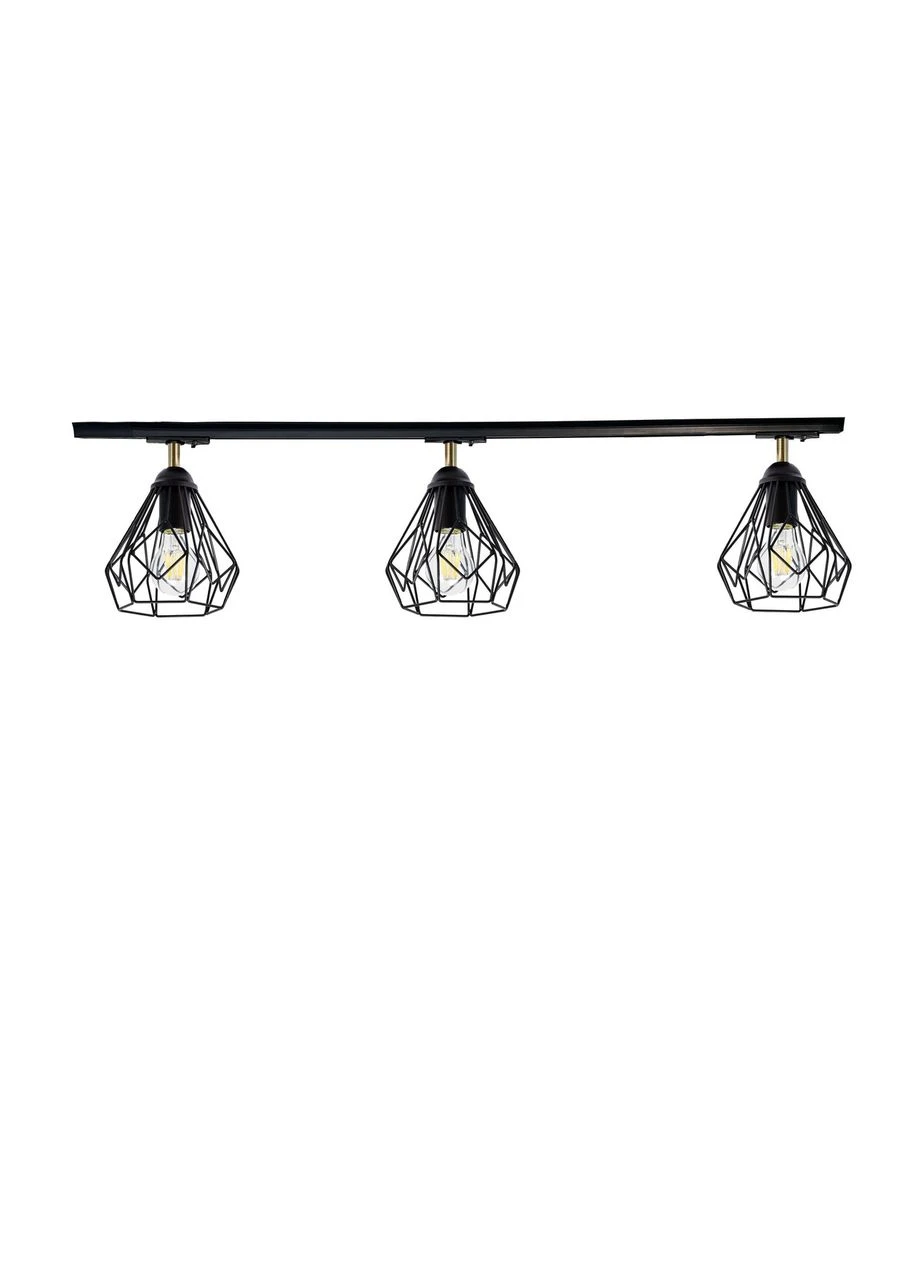 Трековый светильник на три плафона потолочный Track-3 Bevel TL165-1000-3 Black Atmolight (399434104)
