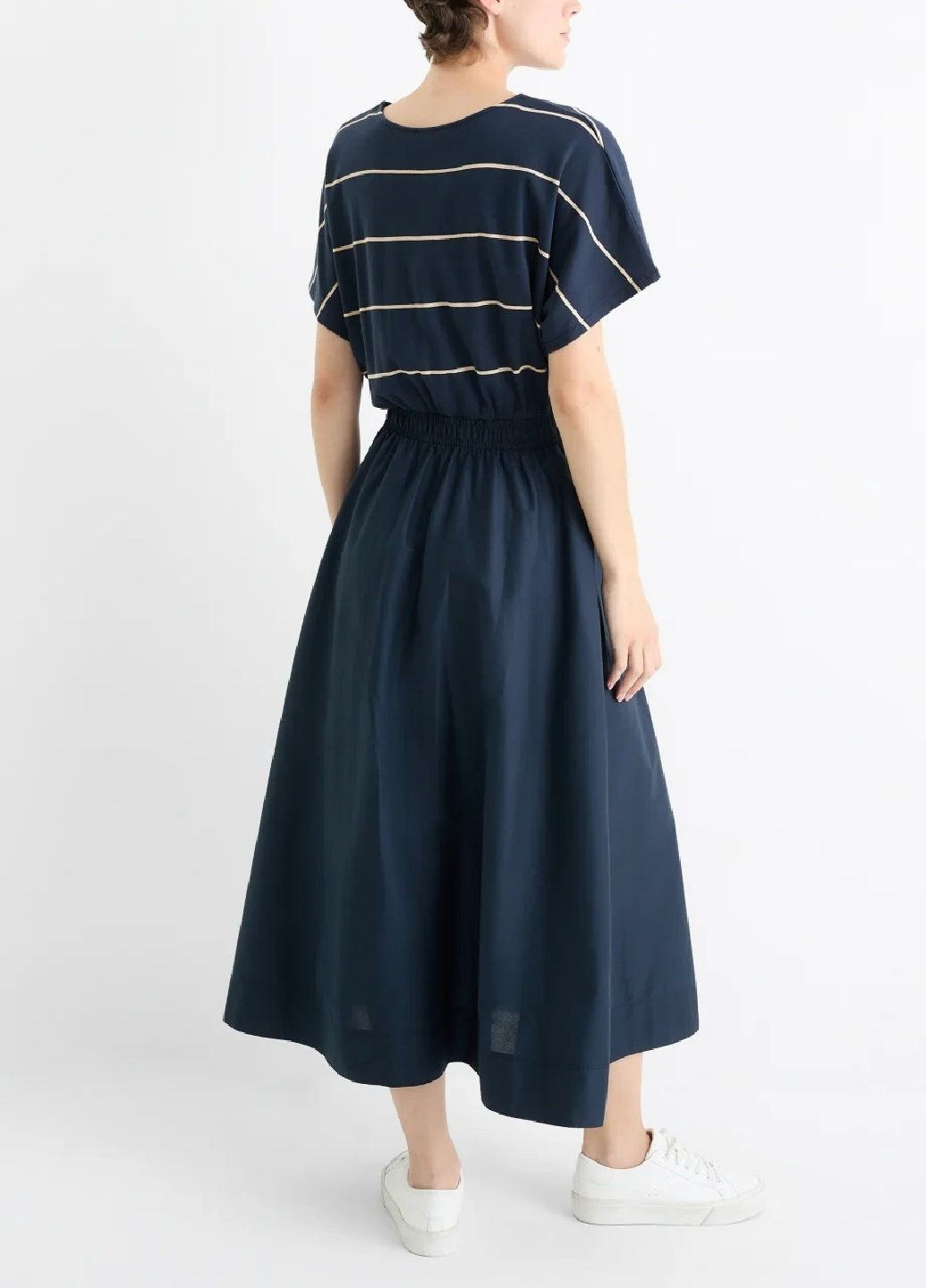 Темно-синее платье C&A в полоску