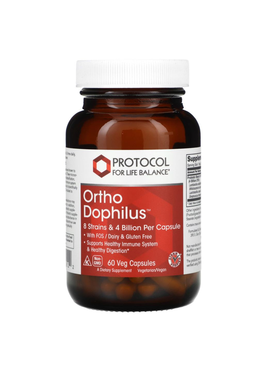 Пробиотики дофилус, Ortho Dophilus,, 60 растительных капсул Protocol for Life Balance (367988535)