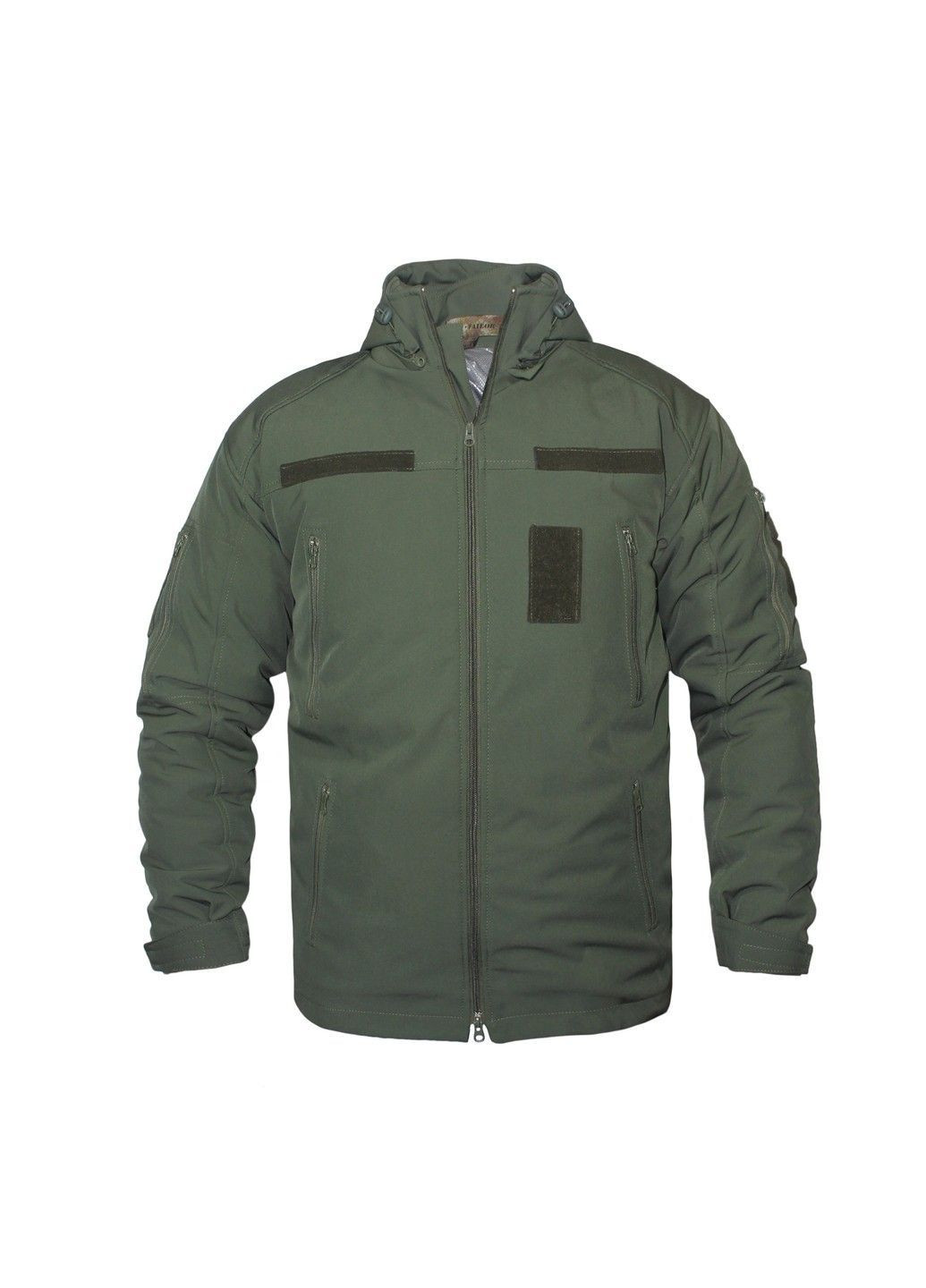 Оливкова зимня куртка зимова softshell max-heat olive Vik-Tailor