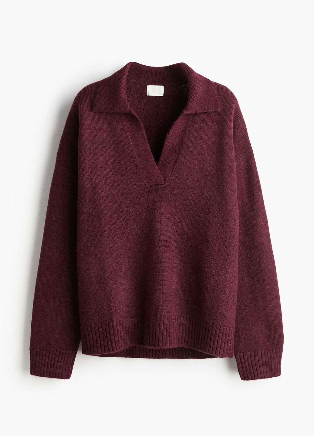 Бордовый демисезонный свитер-поло H&M