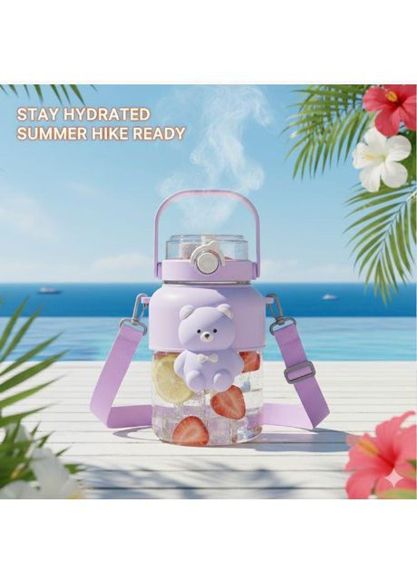 Креативна дитяча пляшка "Ведмедик". Фіолетова No Brand (296101779)