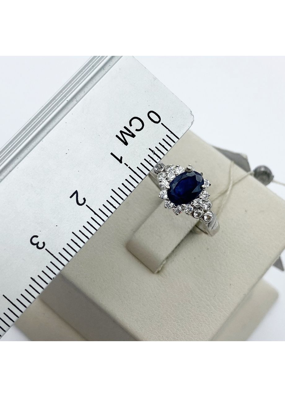 Каблучка срібна з сапфіром 16,5 2,33 г No Brand (370142458)