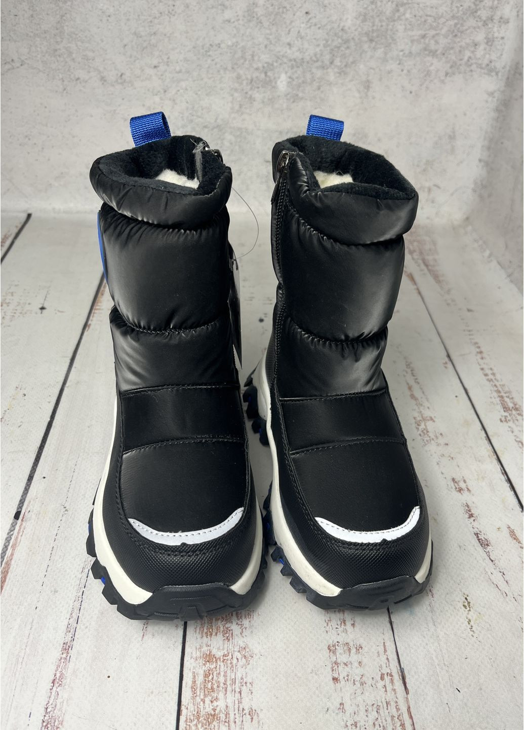 Черные сапоги дутики зимние детские t.f.d. черный (615) No Brand на молнии