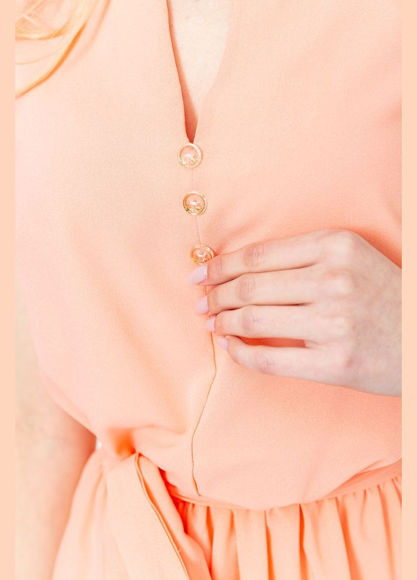 Персиковое платье однотонное, цвет персиковый, Ager