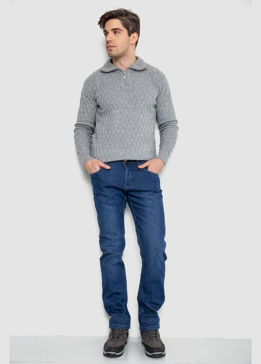 Синие зимние регюлар фит джинсы мужские на флисе Джинсы Sport Line