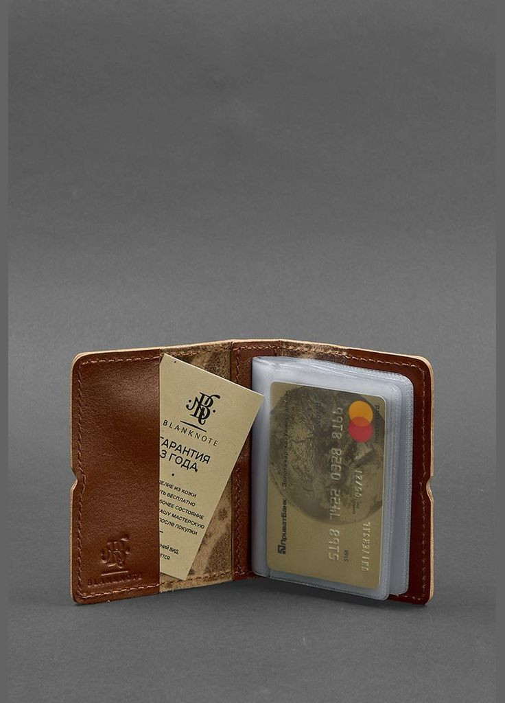 Жіночий шкіряний кард-кейс 7.0 світло-коричневий з пір'ям (A-027772) BlankNote (328444751)