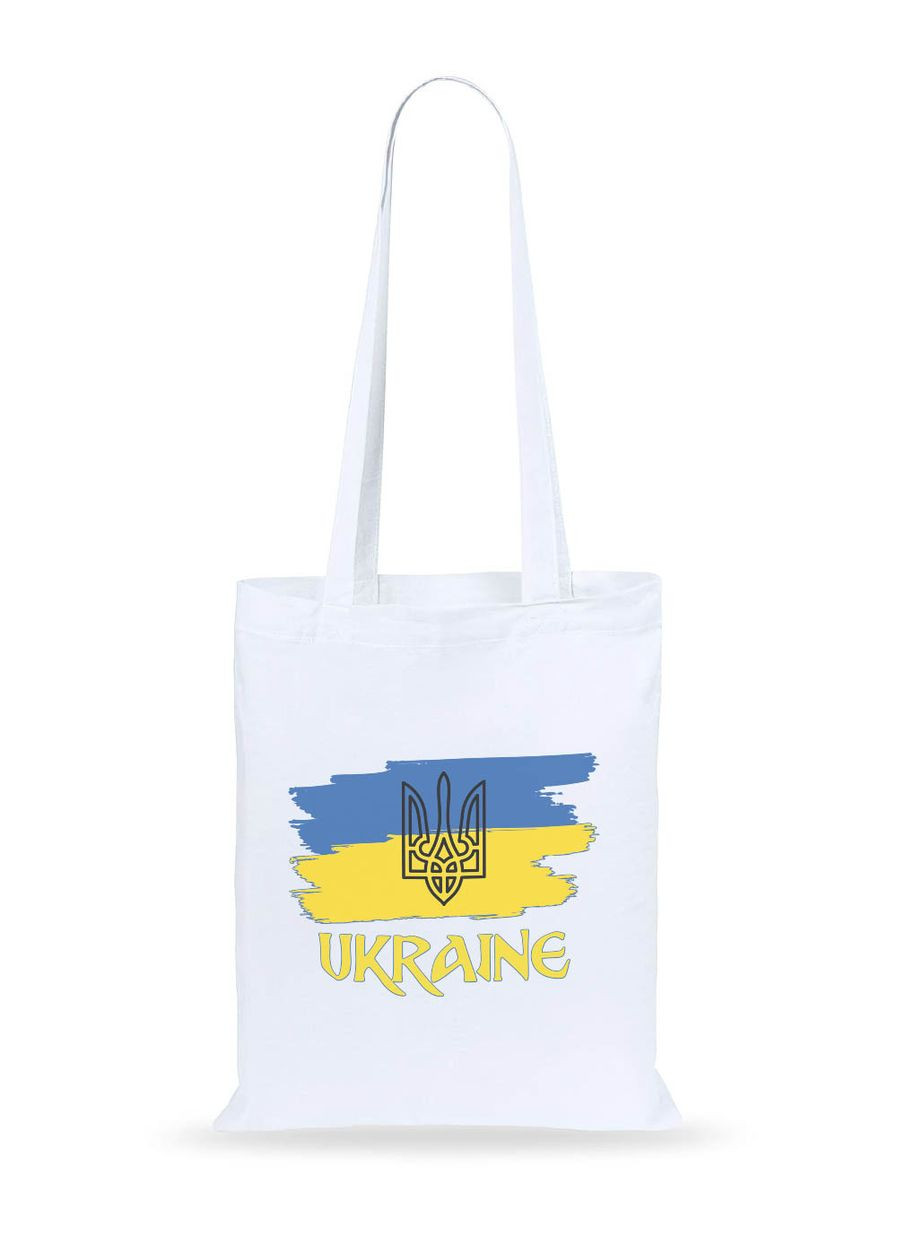 Торба шопер з принтом Ukraine Білий (0088-SP-W) (38694) Modno (276966263)