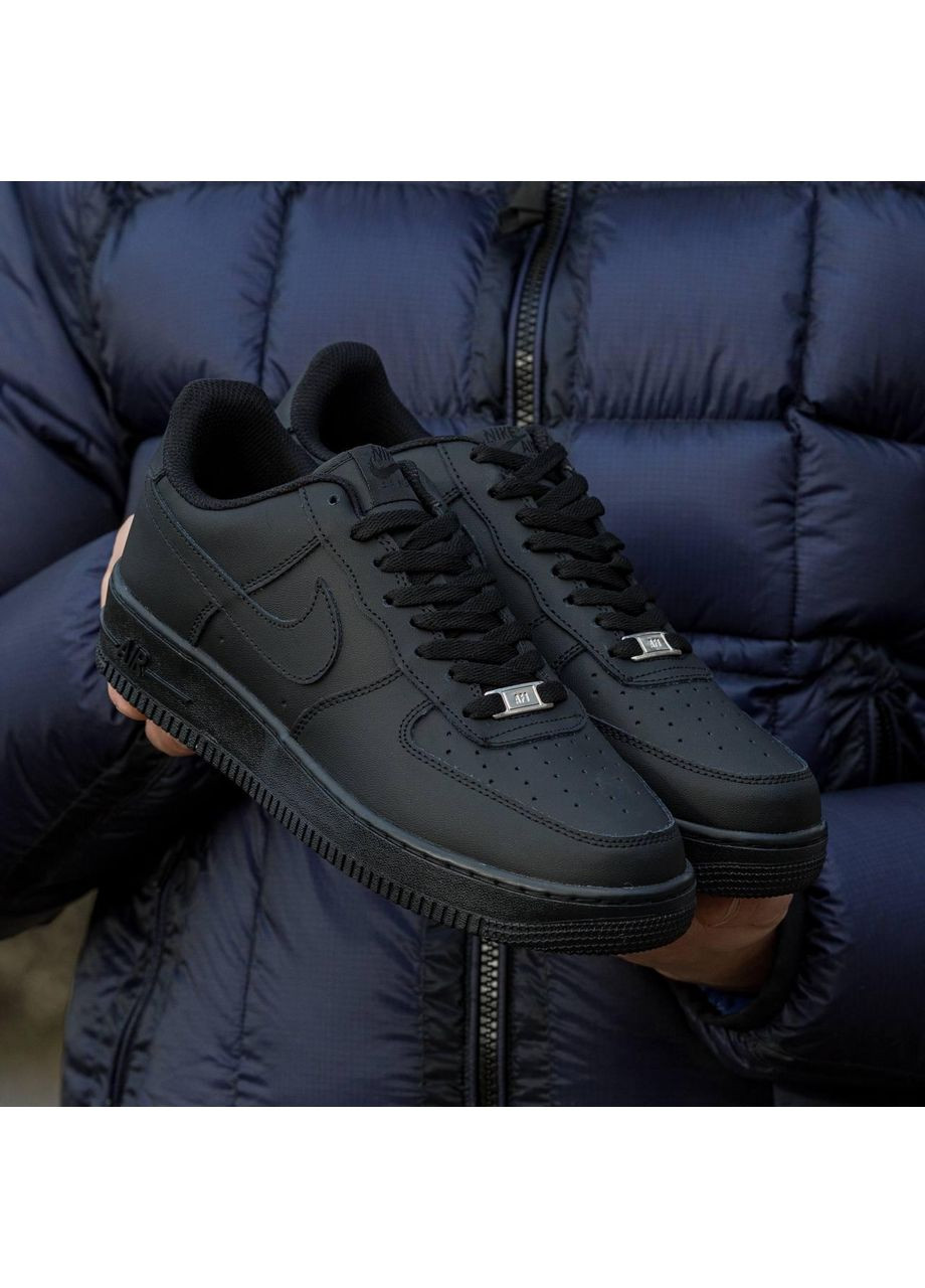 Чорні Осінні кросівки чоловічі Nike Air Force 1 Low 07 Premium Black CW2288