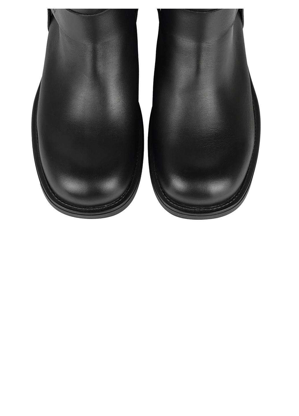 Зимние ботинки зимние черные из натуральной кожи байкерские KASANDRA