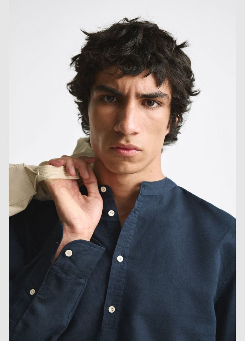 Темно-синяя кэжуал рубашка Zara