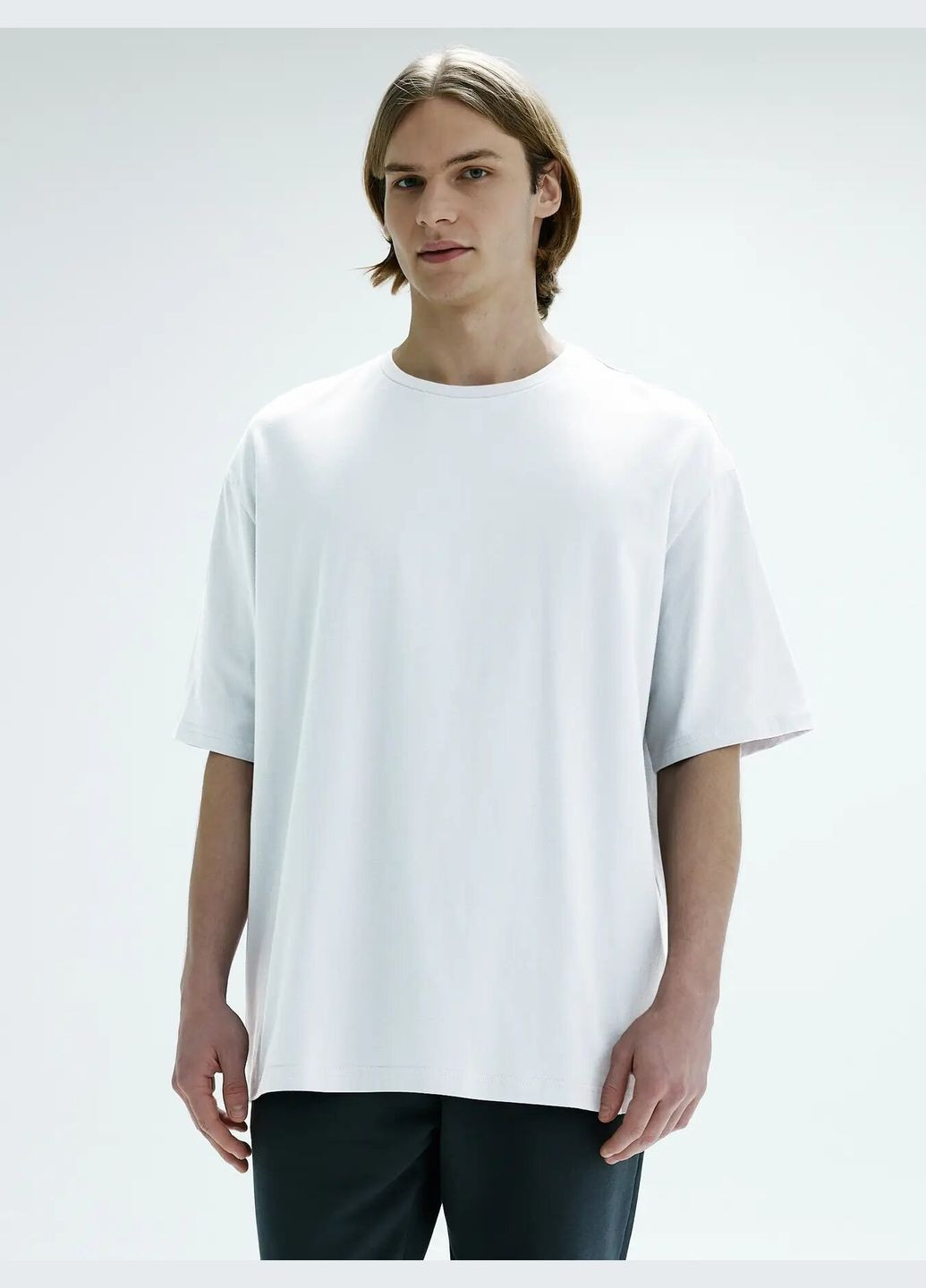 Белая футболка-оверсайз мужская с коротким рукавом Роза