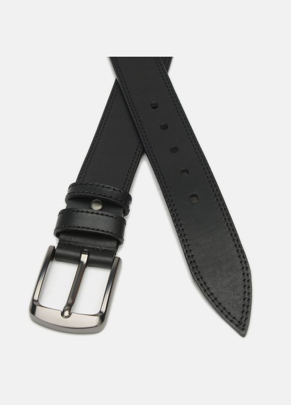 Чоловічий ремінь шкіряний Cv1mb20-115 Чорний Borsa Leather (302972490)