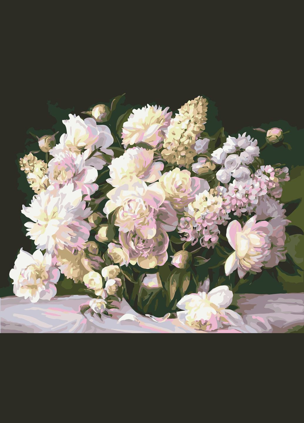 Картина за номерами Ніжний букет квітів Картини розфарбування по номерах квіти 40х50 Розпис за номерами на полотні 1073 Origami (322073546)