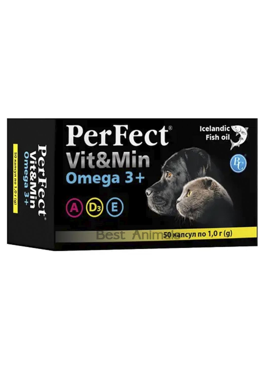 Вітамін Омега 3 для собак та котів Perfect риб'ячий жир 1г 50 шт Ветсинтез (354701849)