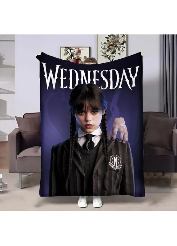 Плед плюшевий велюр Wednesday / Венсдей 1 - стильне покривало з 3D малюнком 80×100 Україна ТД (369658762)