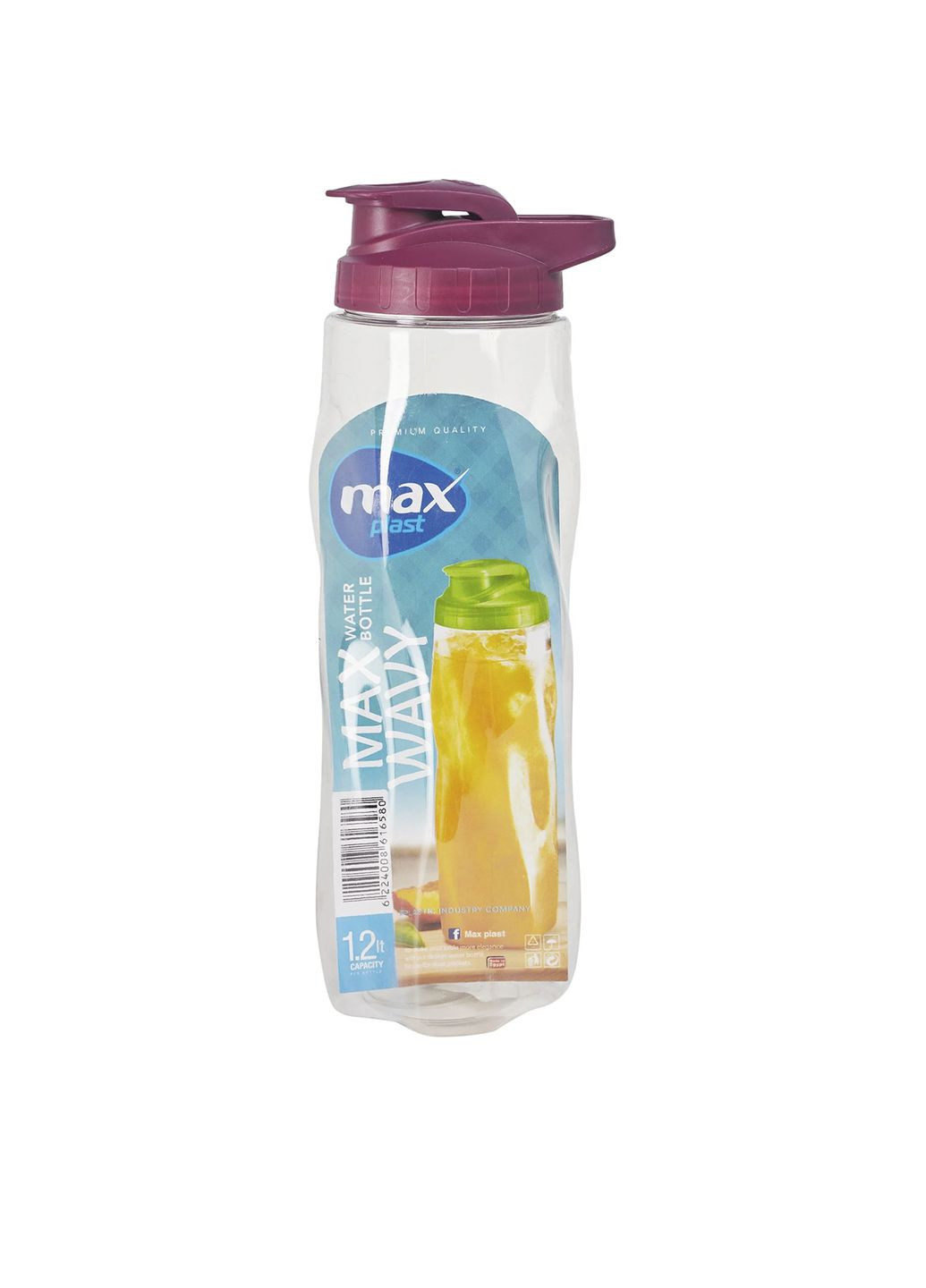 Пляшка Max Wavy Water Bottle, 1,2 л цвет разноцветный CB-00246808 Max Plast (314888310)
