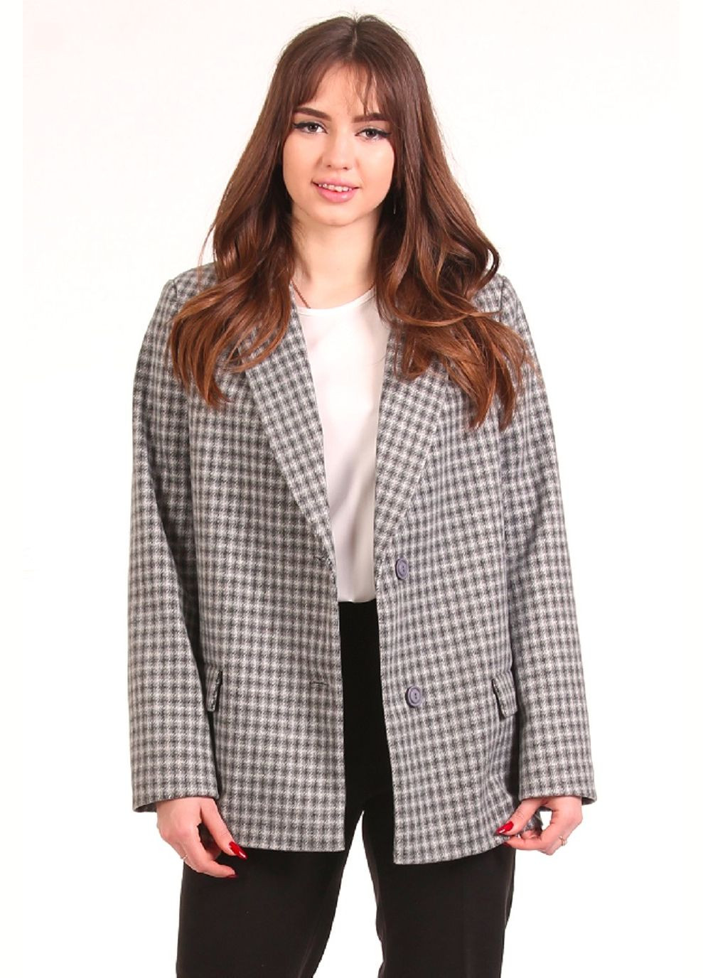 Жакет подовжений жіночий 036 кашемір графітовий Актуаль (322182631)