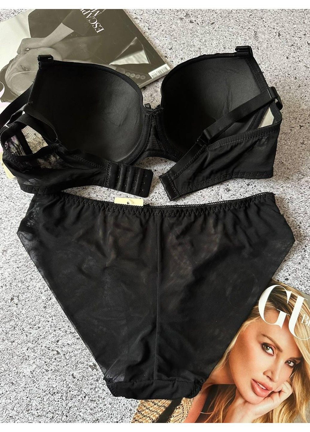 Чорний комплект нижньої білизни на чашку d чорний Weiyesi