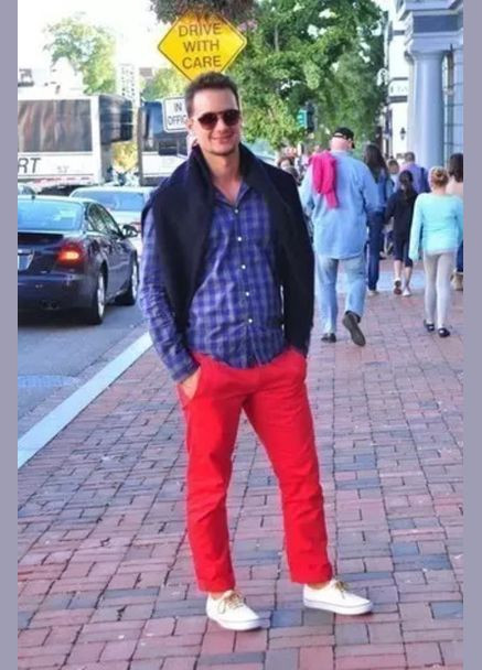 Красные кэжуал демисезонные чиносы брюки Band of Outsiders