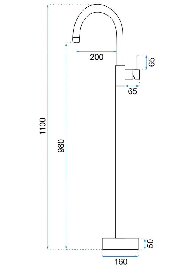 Змішувач для раковини (умивальника) ORTIS GOLD золотий підлоговий Rea (363262152)