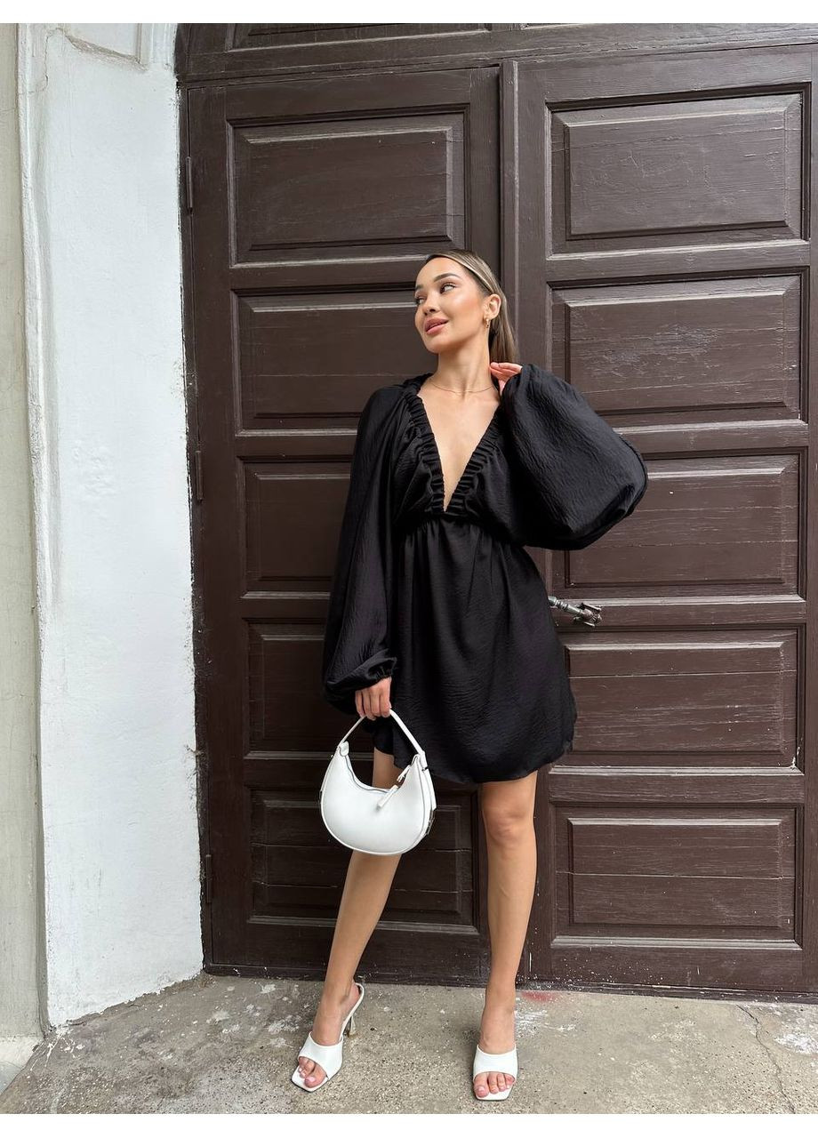 Черное повседневный платье - замеры в описании GD/GL Модний простір однотонное